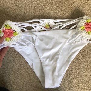 Beachy white bathing suit bottoms